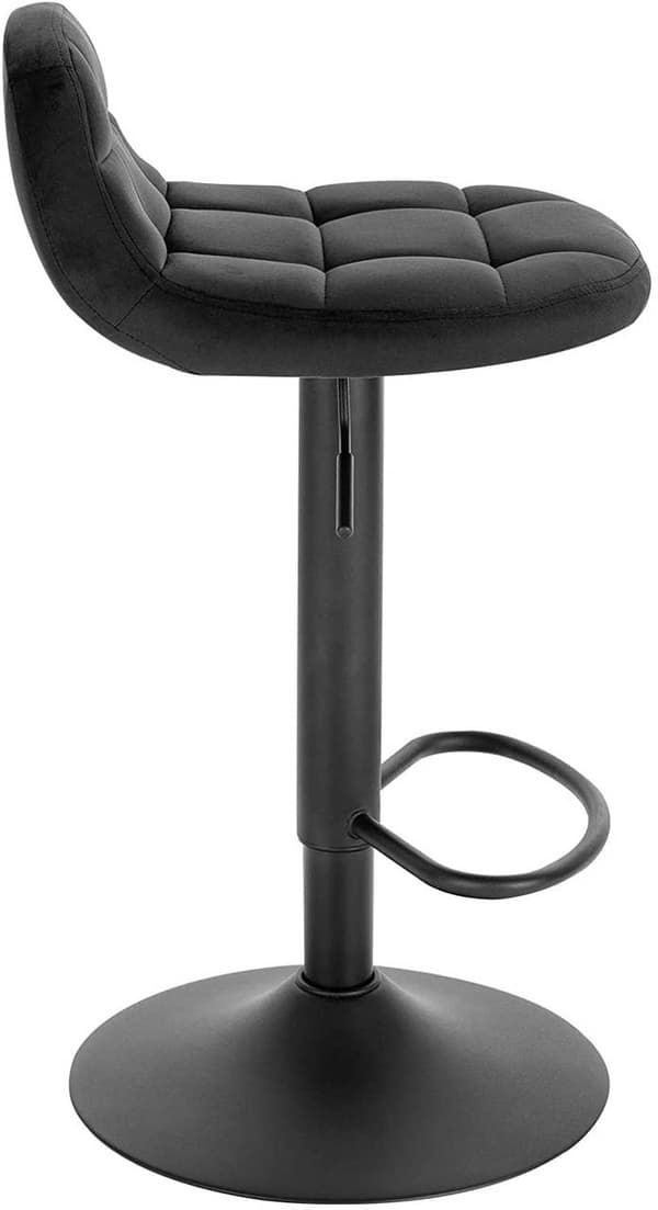 Rootz Velvet Barstol - Justerbar bordstol - Drejeligt sæde - Højdensitetsskumkomfort - Holdbart metalstel - Fleksibel højde 62-83 cm - 39 cm x 30 cm