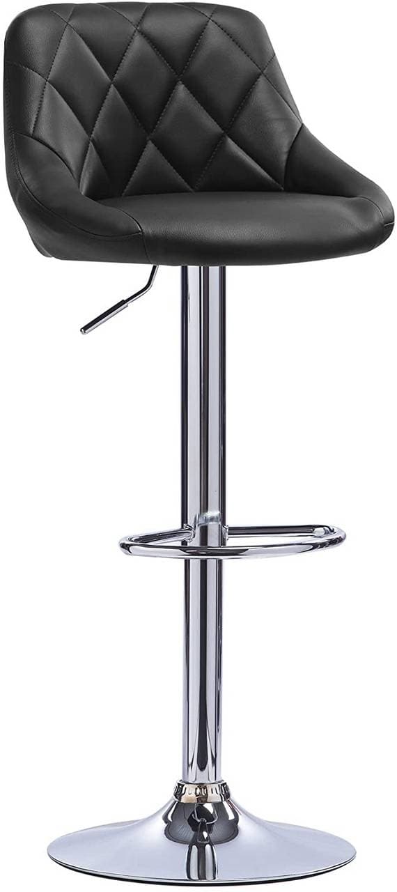 Rootz justerbar barstol i konstläder - Bänkstol - Vridbar pall - Bekväm stoppning - Flexibel i höjden - Hållbar konstruktion - 38cm x 35cm, Höjd 84cm-