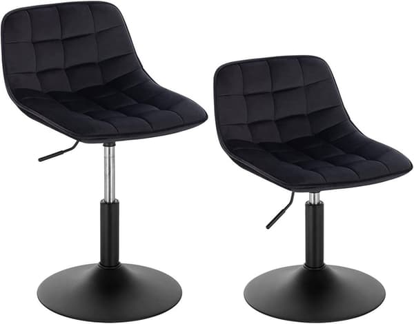 Rootz Velvet -baarijakkara - Työpöytäjakkara - Säädettävä kääntötuoli - Ergonominen muotoilu, kestävä rakenne, Lattian suojaus - 35 cm x 42,5 cm, Kork
