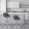 Miniatyrbillede 2 af 8: Rootz justerbar barstol i imiteret læder - Drejelig barstol - Højdejusterbar stol - 360° drejelig, justerbar højde, holdbar konstruktion - 84-106 cm x