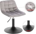 Miniatyrbild 8 av 8: Rootz Velvet Metal Bar Pall - Bänkpall - Justerbar Barstol - Slitstark, Ergonomisk, Halkfri - 35cm x 42,5cm, Höjd 60,5cm-72cm