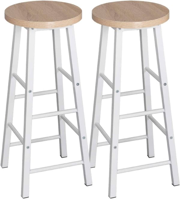 Rootz Modern Barbord og Taburet Sæt - Pub Bord Sæt - Bord i bordhøjde - Holdbart, Ridsefast, Nem Vedligeholdelse - Stålstel, MDF bord - 120 cm x 40 cm