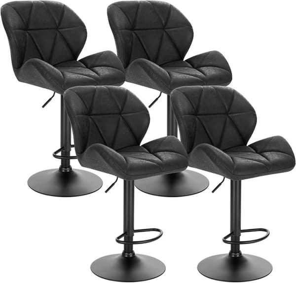 Rootz baarijakkara - Työpöytäjakkara - Säädettävät baarituolit - Ergonominen muotoilu - Kestävää keinonahkaa - Vakaa metallijalusta - 94cm-116cm x 60c