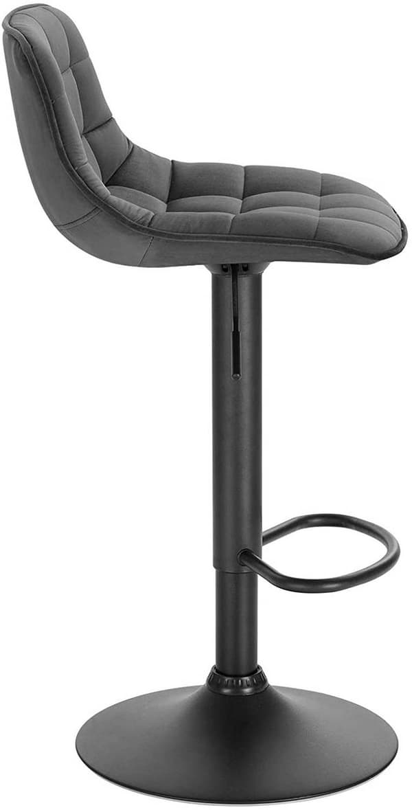 Rootz sammets- och metallbarstol - Bänkpall - Justerbar stol - Bekväma sittplatser - Stabil design - Hållbar konstruktion - Sits 42,5 cm x 35 cm, bas
