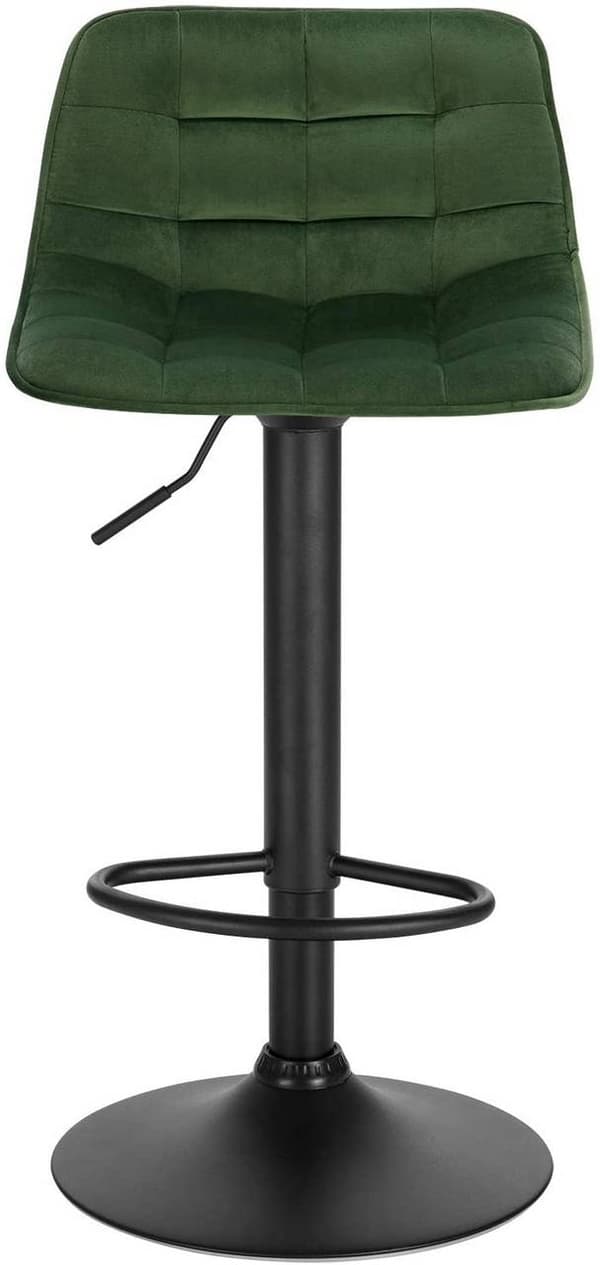 Rootz Barstol - Bordskammel - Justerbar barstol - Plys fløjl - Robust metalstel - Ergonomisk design - 42,5 cm x 35 cm, Højde 82,5 cm - 104 cm