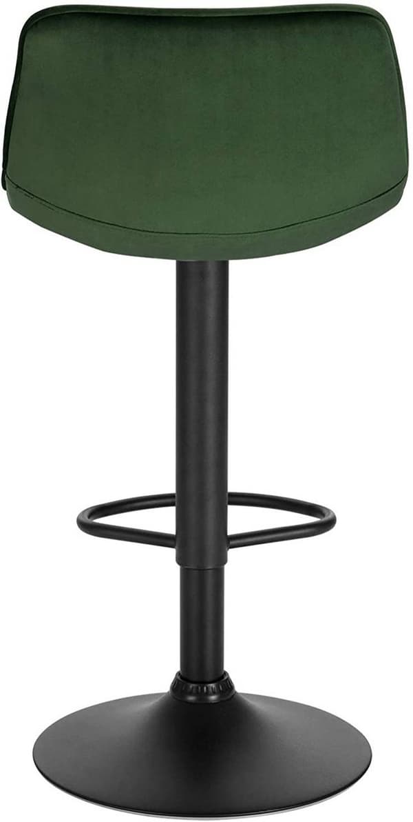 Rootz Barstol - Bordskammel - Justerbar barstol - Plys fløjl - Robust metalstel - Ergonomisk design - 42,5 cm x 35 cm, Højde 82,5 cm - 104 cm