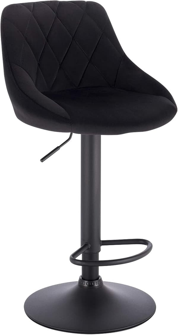Rootz Velvet -baarijakkara - Säädettävä työtuoli - Kääntyvä istuin - Mukava, tiheä vaahtomuovi - Helppo koota - 84cm-106cm x 35cm x 38cm