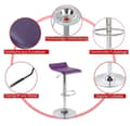 Miniatyrbillede 4 af 9: Rootz sæt med 2 designer barstole - Moderne barstole - Komfortable, justerbare, roterbare - Kunstlæder - Forkromet stål - 63cm-83cm x 39cm x 38,5cm
