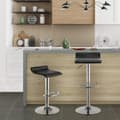 Miniatyrbillede 2 af 9: Rootz sæt med 2 designer barstole - Moderne barstole - Komfortable, justerbare, roterbare - Kunstlæder - Forkromet stål - 63cm-83cm x 39cm x 38,5cm