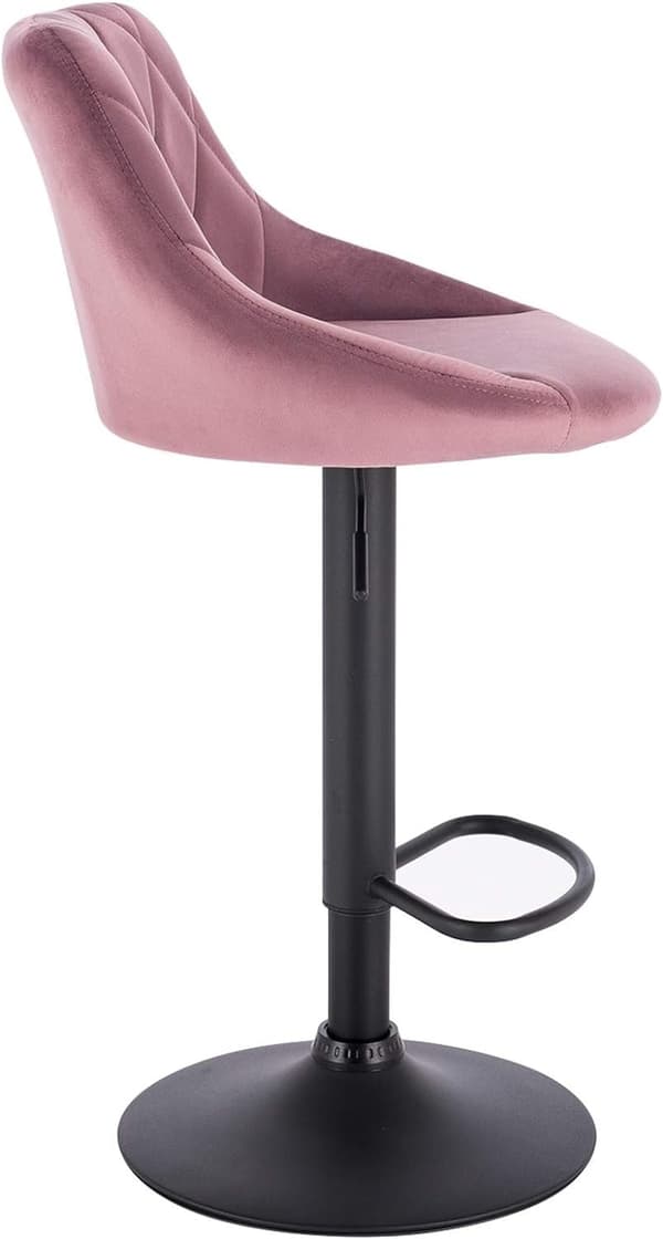 Rootz Velvet Barpall - Justerbar bänkstol - Vridbar barstol - Bekväm, mångsidig, hållbar - 35cm x 38cm x 84-106cm