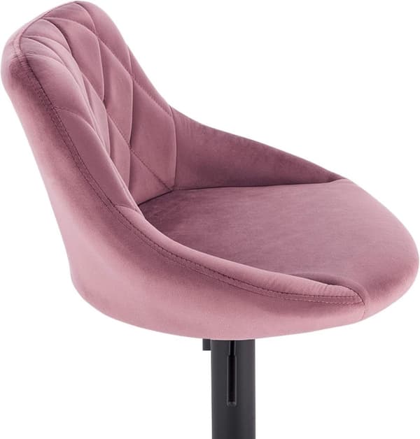 Rootz Velvet Barpall - Justerbar bänkstol - Vridbar barstol - Bekväm, mångsidig, hållbar - 35cm x 38cm x 84-106cm