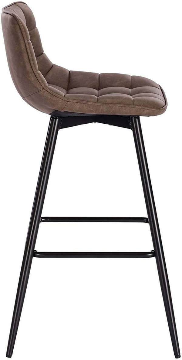 Rootz-baarijakkara - Designer-baarituoli - Työpöytäjakkara - Keinonahka - Ergonominen jalkatuella - Tukevat metallijalat - Liukumaton - 43 cm x 35,5 c