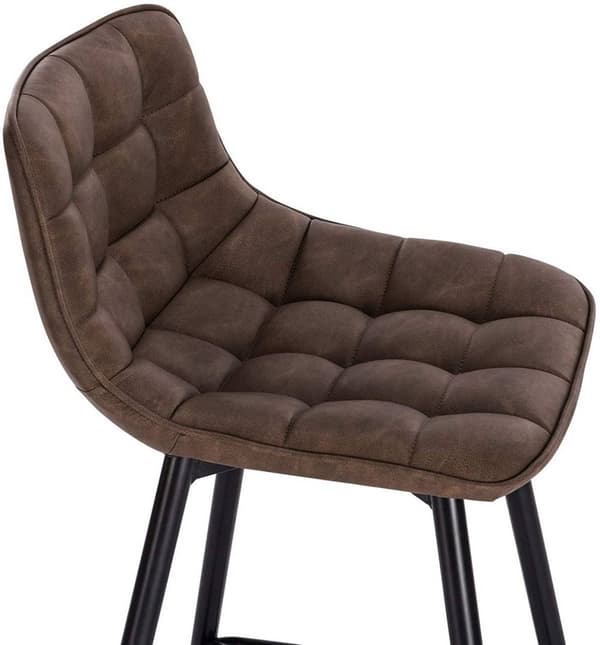 Rootz-baarijakkara - Designer-baarituoli - Työpöytäjakkara - Keinonahka - Ergonominen jalkatuella - Tukevat metallijalat - Liukumaton - 43 cm x 35,5 c