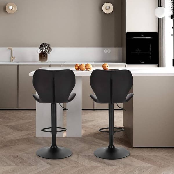 Rootz justerbara barstolar - Bänkstolar - Snurrstolar - Högkomfort konstläder - Modern design - Stark stabilitet - 90cm-112cm x 47cm x 39cm
