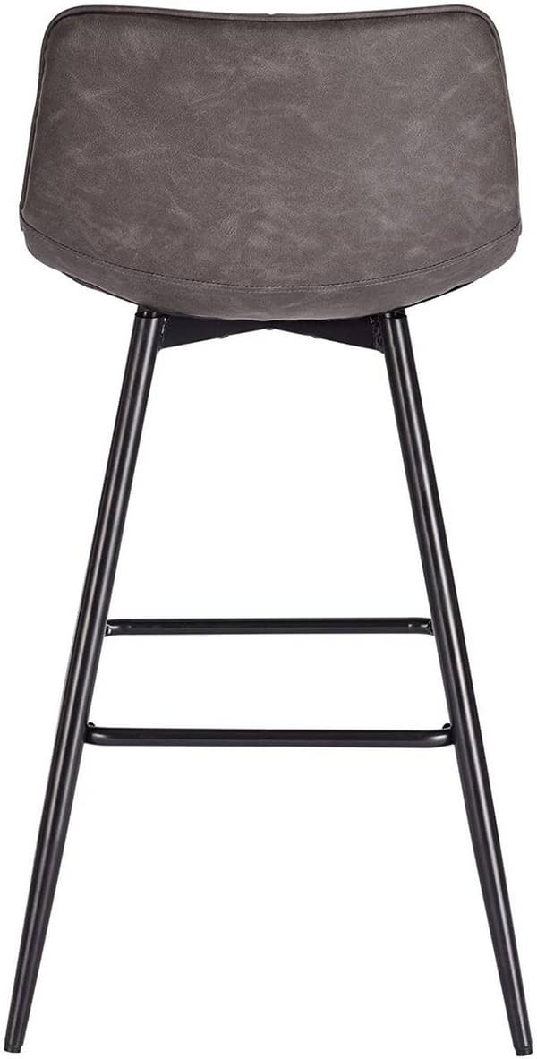 Rootz baarijakkara - Designer baarituoli - Jalkatuki, keinonahkaa, metallijalat - mukavat, kestävät, tyylikkäät - 43 cm x 35,5 cm, istuinkorkeus 64 cm