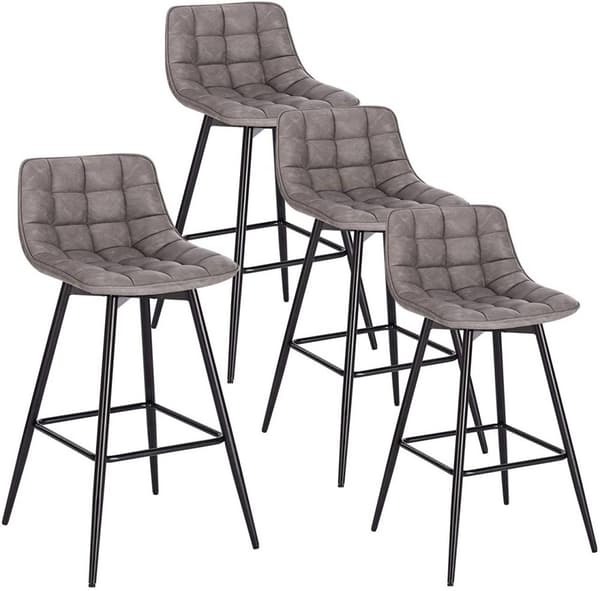 Rootz baarijakkara - Designer baarituoli - Jalkatuki, keinonahkaa, metallijalat - mukavat, kestävät, tyylikkäät - 43 cm x 35,5 cm, istuinkorkeus 64 cm