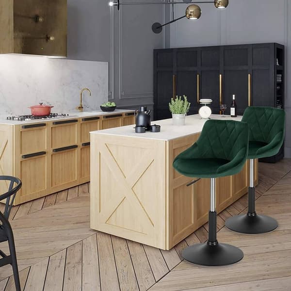 Rootz barstol - Justerbar bordstol - Drejelig barstol - Komfortabel, alsidig, holdbar - fløjl og metal - 66cm-82cm x 47cm x 37cm