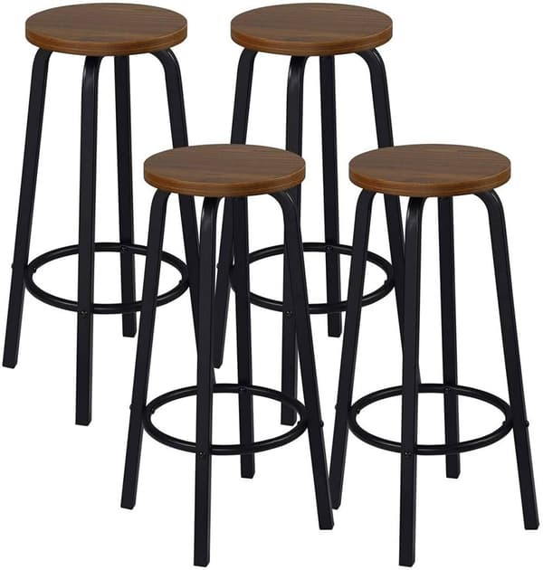 Rootz Modern barstol - skammel i skandinavisk stil - skammel i industrielt design - Robust og holdbar - Ergonomisk komfort - Nem montering - 30 cm x 7