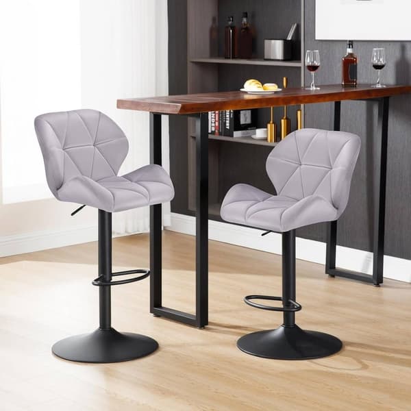 Rootz Velvet -baarijakkara - Työpöytäjakkara - Säädettävä baarituoli - Ergonominen muotoilu - Tukeva rakenne - Liukumaton pohja - 94cm-116cm x 50cm x