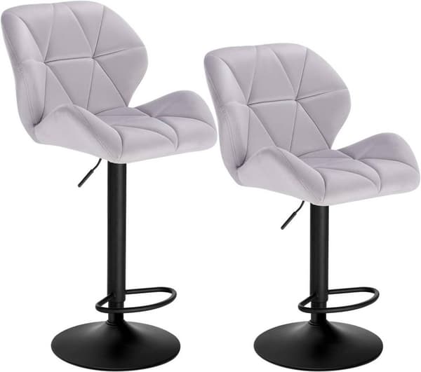 Rootz Velvet -baarijakkara - Työpöytäjakkara - Säädettävä baarituoli - Ergonominen muotoilu - Tukeva rakenne - Liukumaton pohja - 94cm-116cm x 50cm x