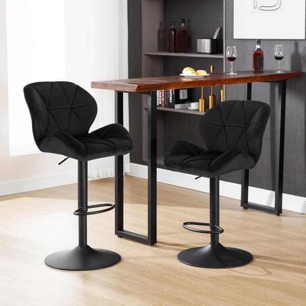Rootz Barpall - Justerbar Barstol - Ergonomisk motpall - Sammetskomfort, 360° vridbar, höjdjusterbar - 50cm x 40cm x 94-116cm
