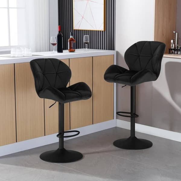Rootz Barpall - Justerbar Barstol - Ergonomisk motpall - Sammetskomfort, 360° vridbar, höjdjusterbar - 50cm x 40cm x 94-116cm