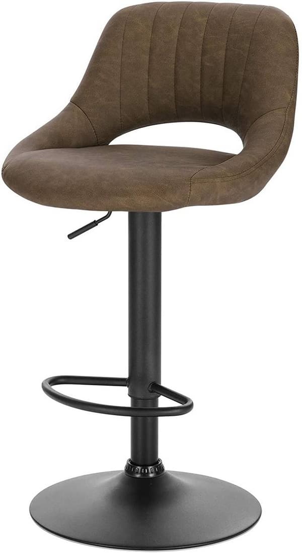 Rootz Set med 2 barstolar - Justerbara bänkstolar - Svängbara barstolar - Bekväma, mångsidiga, hållbara - konstläder - 84-106 cm x 35 cm x 42 cm