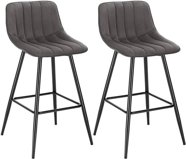Rootz baarijakkarasarja 2 kpl - Design-jakkarat - Työtuolit - Mukavat samettiset istuimet - Tukeva metallirunko - Monipuolinen muotoilu - 43 cm x 35,5