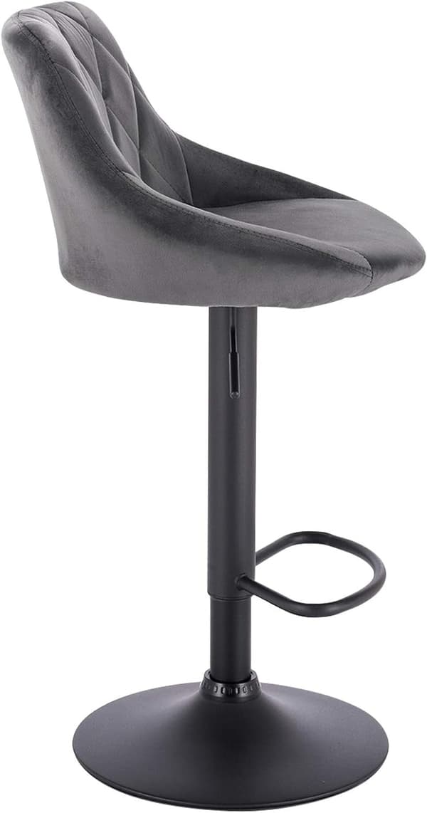 Rootz Velvet Barstol - Justerbar bordstol - Drejelig barstol - Komfortabel siddeplads - Nem montering - Holdbart design - 35cm x 38cm x 84-106cm