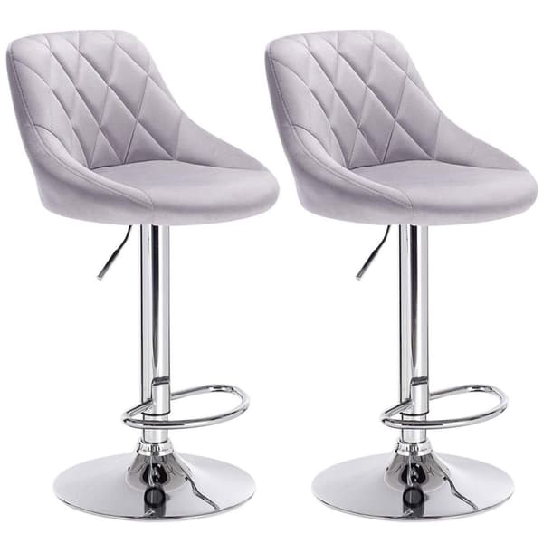Rootz Ylelliset Velvet-baarijakkarat - Säädettävät tasotuolit - Kääntyvät baarituolit - Pehmoinen mukavuus - Korkeussäädettävä 84-106cm - Helppo puhdi