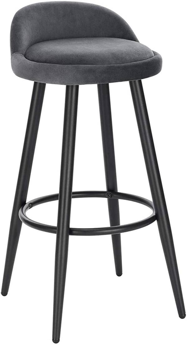 Rootz Velvet -baarijakkara - Työpöytäjakkara - Säädettävä baarituoli - Tyylikäs musta viimeistely - Erittäin mukava - Vakaa ja kestävä - 37,5 cm x 34