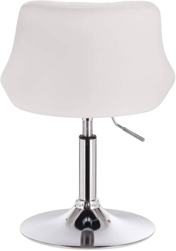 Rootz Set med 2 barstolar - Bänkstolar - Justerbara snurrstolar - Bekväma, mångsidiga, robusta - Vitt konstläder - 66cm-82cm x 47cm x 37cm