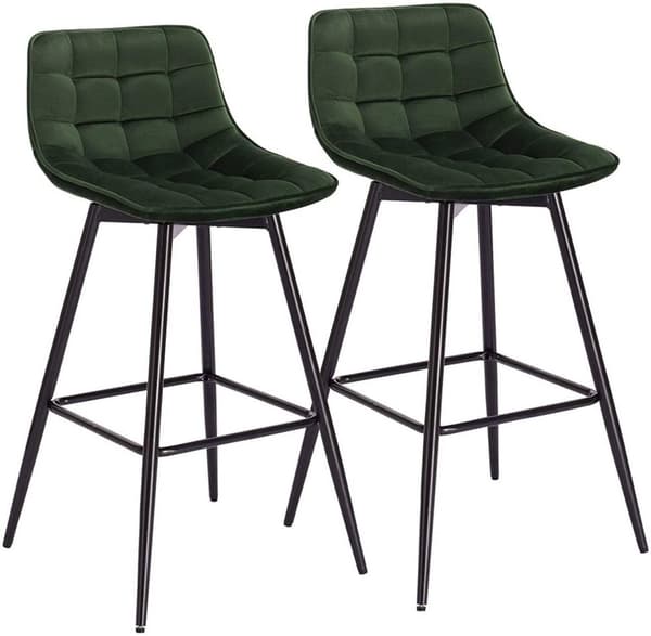 Rootz-baarijakkara - Työpöytäjakkara - Design-jakkara - samettia ja metallia - Mukava ja ergonominen - Vakaa ja kestävä - Monipuolinen ja tyylikäs - 4