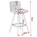 Miniatyrbild 3 av 9: Rootz Set med 2 barstolar - Bänkstolar - Barnstolar - Bekväm linnesits - Ergonomiskt ryggstöd - Robust träram - 96cm x 40cm x 36cm