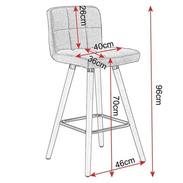 Rootz Set med 2 barstolar - Bänkstolar - Barnstolar - Bekväm linnesits - Ergonomiskt ryggstöd - Robust träram - 96cm x 40cm x 36cm