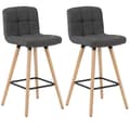 Miniatyrbild 1 av 9: Rootz Set med 2 barstolar - Bänkstolar - Barnstolar - Bekväm linnesits - Ergonomiskt ryggstöd - Robust träram - 96cm x 40cm x 36cm