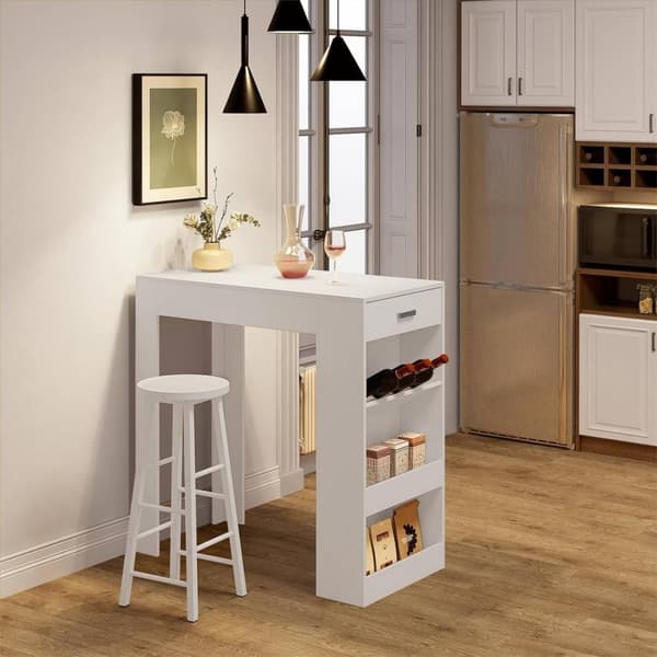 Rootz multifunktionellt barbord - Förvaringsbord - Matbord - Rymlig yta - Integrerad förvaring - Robust konstruktion - 100cm x 100cm x 50cm