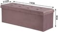 Miniatyrbild 3 av 8: Rootz Velvet Storage Pall - Ottoman - Fotstöd - 118L Kapacitet - Vikbar och bärbar - Lyxig komfort - 110 cm x 38 cm x 37,5 cm