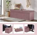 Miniatyrbild 5 av 8: Rootz Velvet Storage Pall - Ottoman - Fotstöd - 118L Kapacitet - Vikbar och bärbar - Lyxig komfort - 110 cm x 38 cm x 37,5 cm
