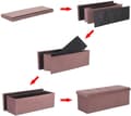 Miniatyrbild 7 av 8: Rootz Velvet Storage Pall - Ottoman - Fotstöd - 118L Kapacitet - Vikbar och bärbar - Lyxig komfort - 110 cm x 38 cm x 37,5 cm