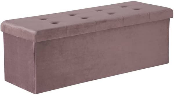 Rootz Velvet Storage Pall - Ottoman - Fotstöd - 118L Kapacitet - Vikbar och bärbar - Lyxig komfort - 110 cm x 38 cm x 37,5 cm