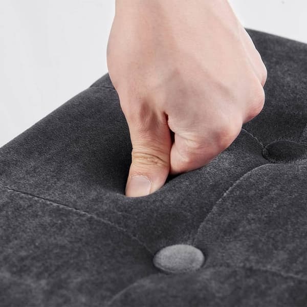 Rootz Velvet Opbevaringsskammel - Osmannisk - Fodstøtte - 118L Kapacitet - Foldbar og bærbar - Luksuriøs Velvet Finish - 110 cm x 38 cm x 37,5 cm