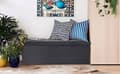 Miniatyrbillede 2 af 8: Rootz Velvet Opbevaringsskammel - Osmannisk - Fodstøtte - 118L Kapacitet - Foldbar og bærbar - Luksuriøs Velvet Finish - 110 cm x 38 cm x 37,5 cm