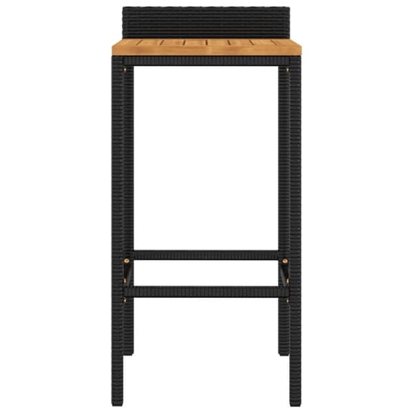 vidaXL barstole 2 stk. polyrattan og massivt akacietræ sort -  Barstole