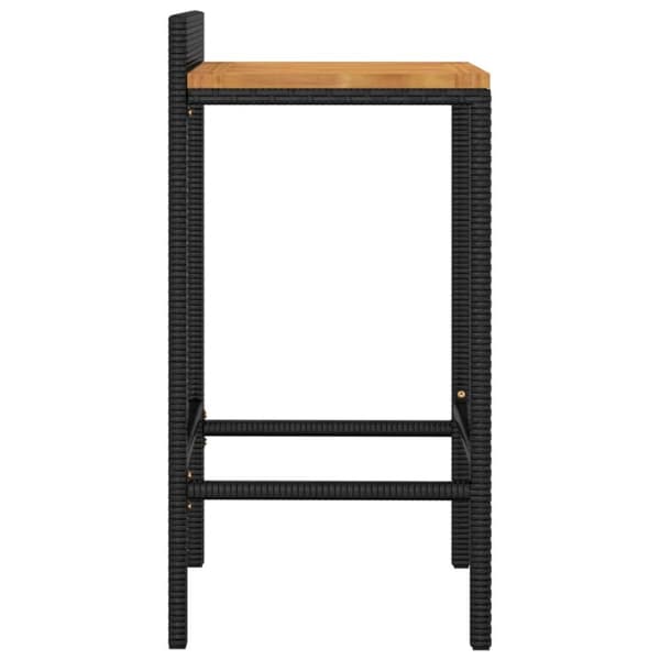 vidaXL barstole 2 stk. polyrattan og massivt akacietræ sort -  Barstole