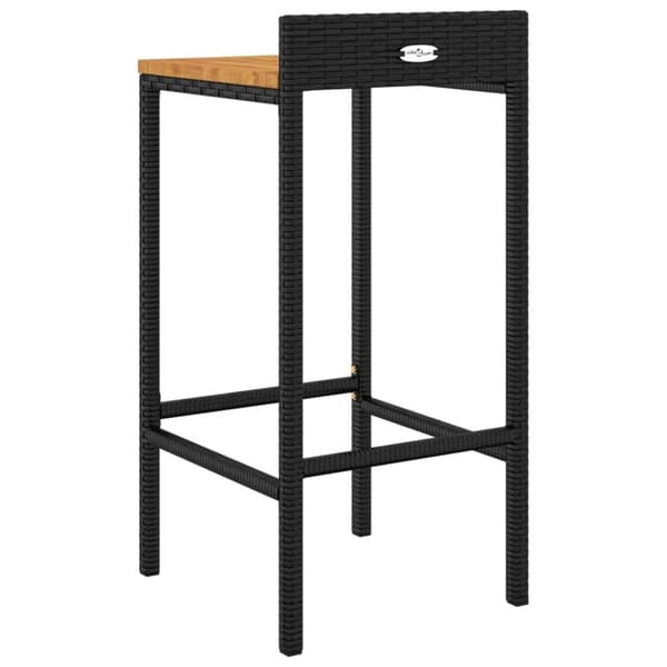vidaXL barstole 2 stk. polyrattan og massivt akacietræ sort -  Barstole