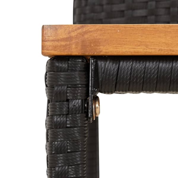 vidaXL barstole 2 stk. polyrattan og massivt akacietræ sort -  Barstole