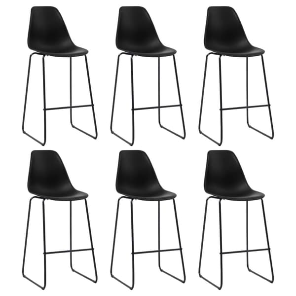vidaXL barstole 6 stk. plastik sort -  Barstole