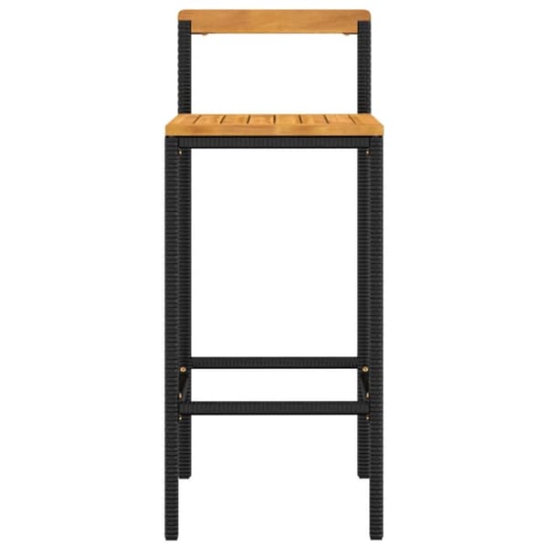 vidaXL barstole 4 stk. polyrattan og massivt akacietræ sort - Barstole