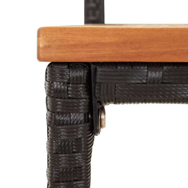 vidaXL barstole 4 stk. polyrattan og massivt akacietræ sort - Barstole